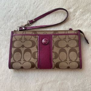 Coach brand wristlet wallet